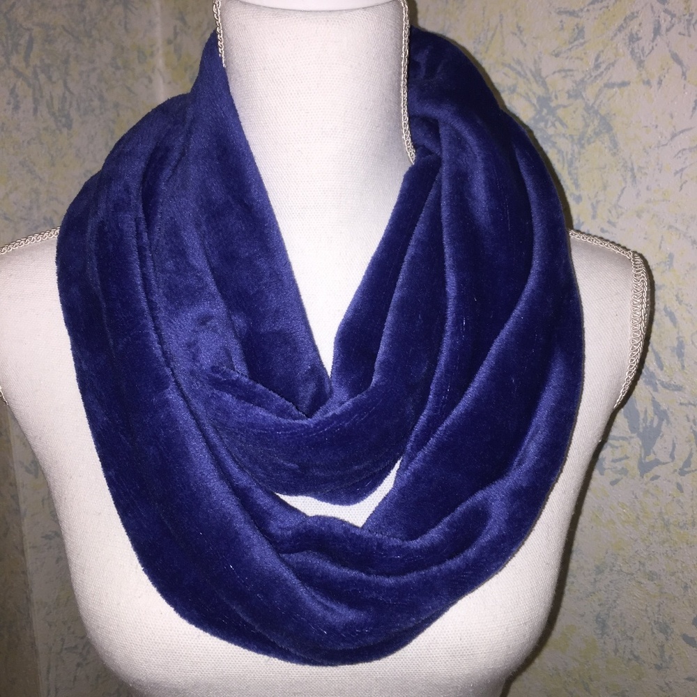 Royal Blue Infinity Scarf Minky Material Soft New